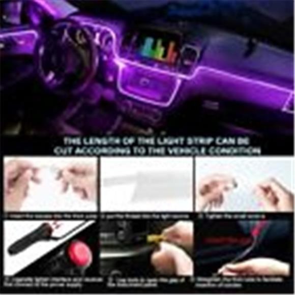 6M Car RGB Interior‎ Ambient LED Strip Light APP Music Control Atmosphere Lamps - Picture 5 of 10